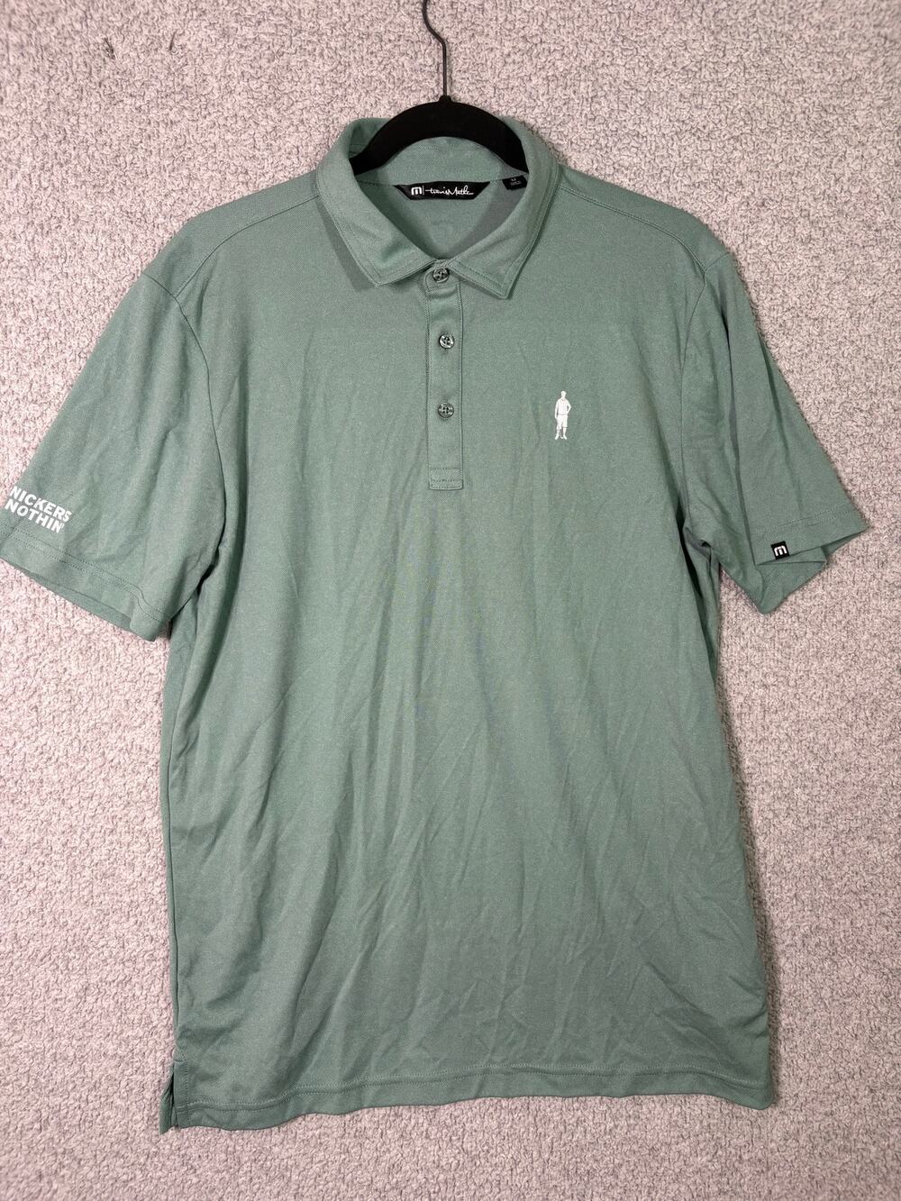 TravisMathew M Knickers or Nothin Golf Polo Sage Green